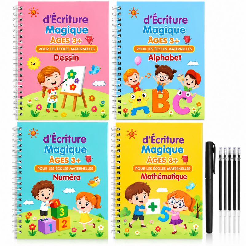 Cahier d'Écriture Réutilisable Enfant | WriteSpark