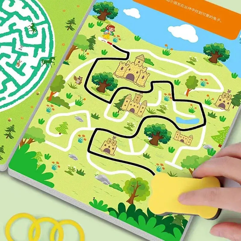 Cahier Jeu labyrinthe réutilisable