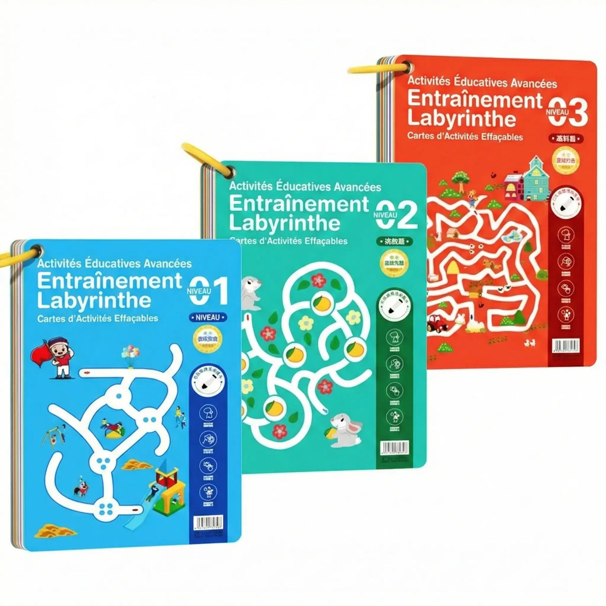 Cahier Jeu labyrinthe réutilisable