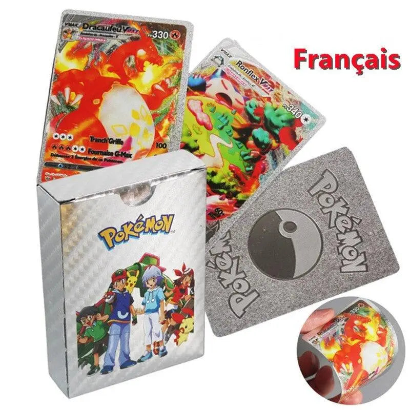 Cartes Pokémon Française Métal Or Argent Vmax