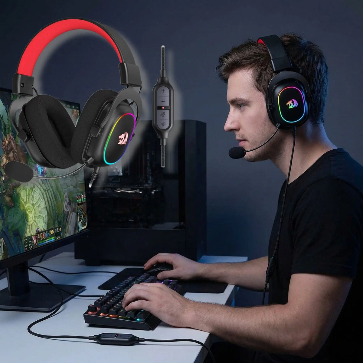 Casque Filaire Gaming RGB USB