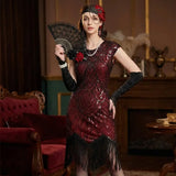 Robe Charleston Rouge et Noire Années 1920
