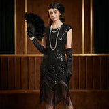 Robe Charleston Rouge et Noire Années 1920