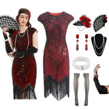 Robe Charleston Rouge et Noire Années 1920