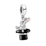 Charm Argent Lapin Magicien
