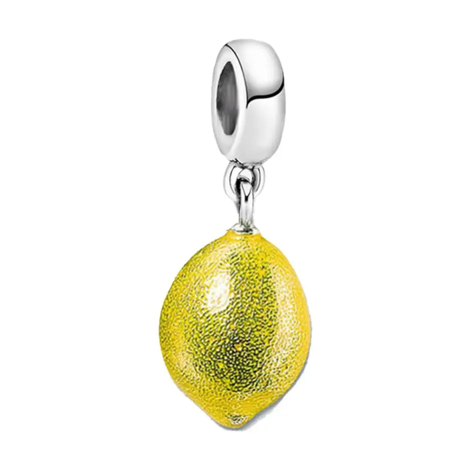 Charm Collier Citron Jaune Argent
