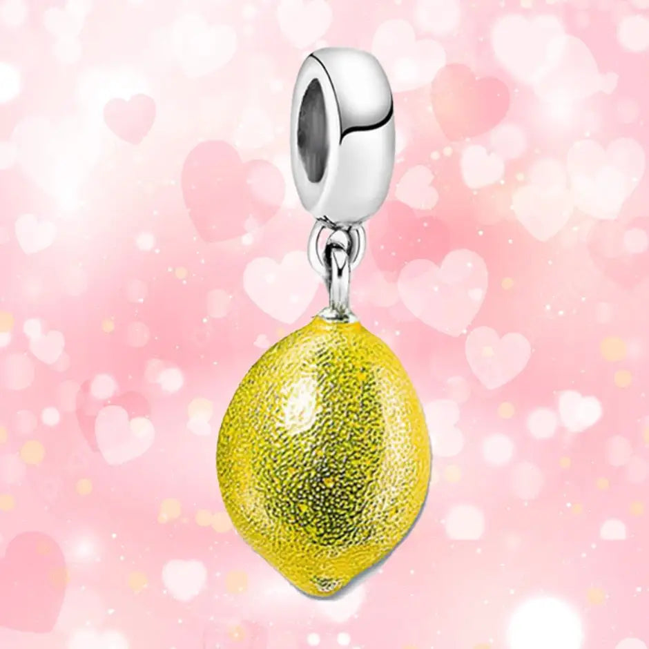 Charm Collier Citron Jaune Argent