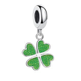 Charm Collier Trèfle Quatre Feuille Vert