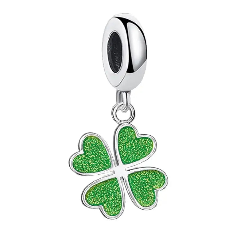 Charm Collier Trèfle Quatre Feuille Vert