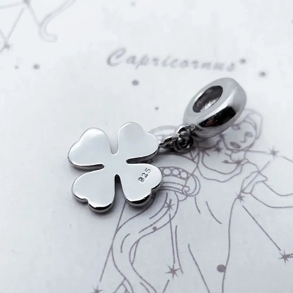 Charm Collier Trèfle Quatre Feuille Vert