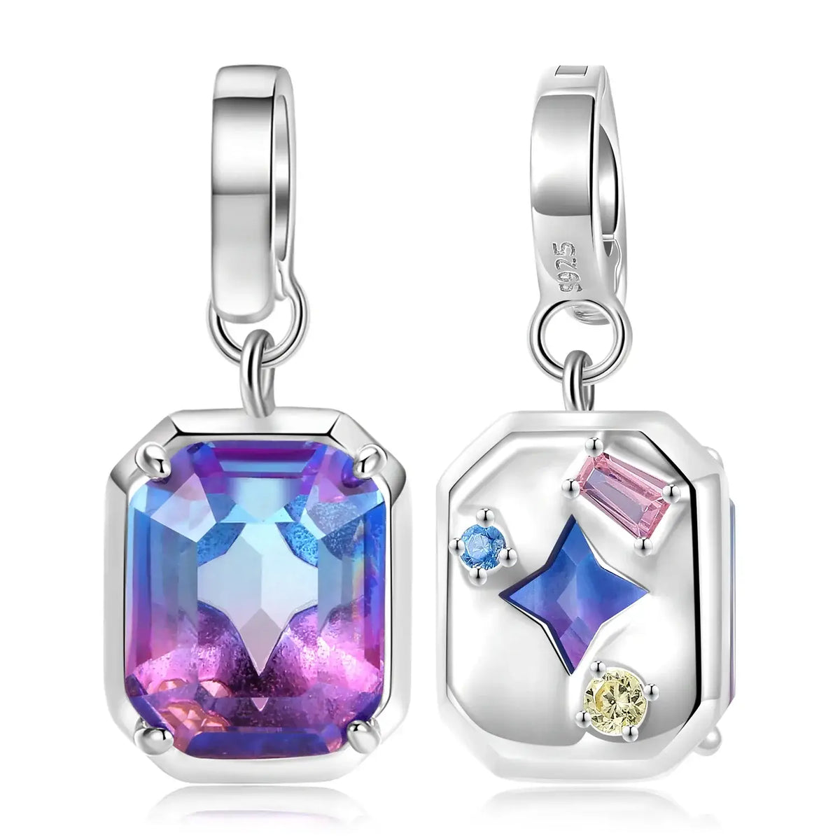 Charm Pendentif Argent Diamant Zircon