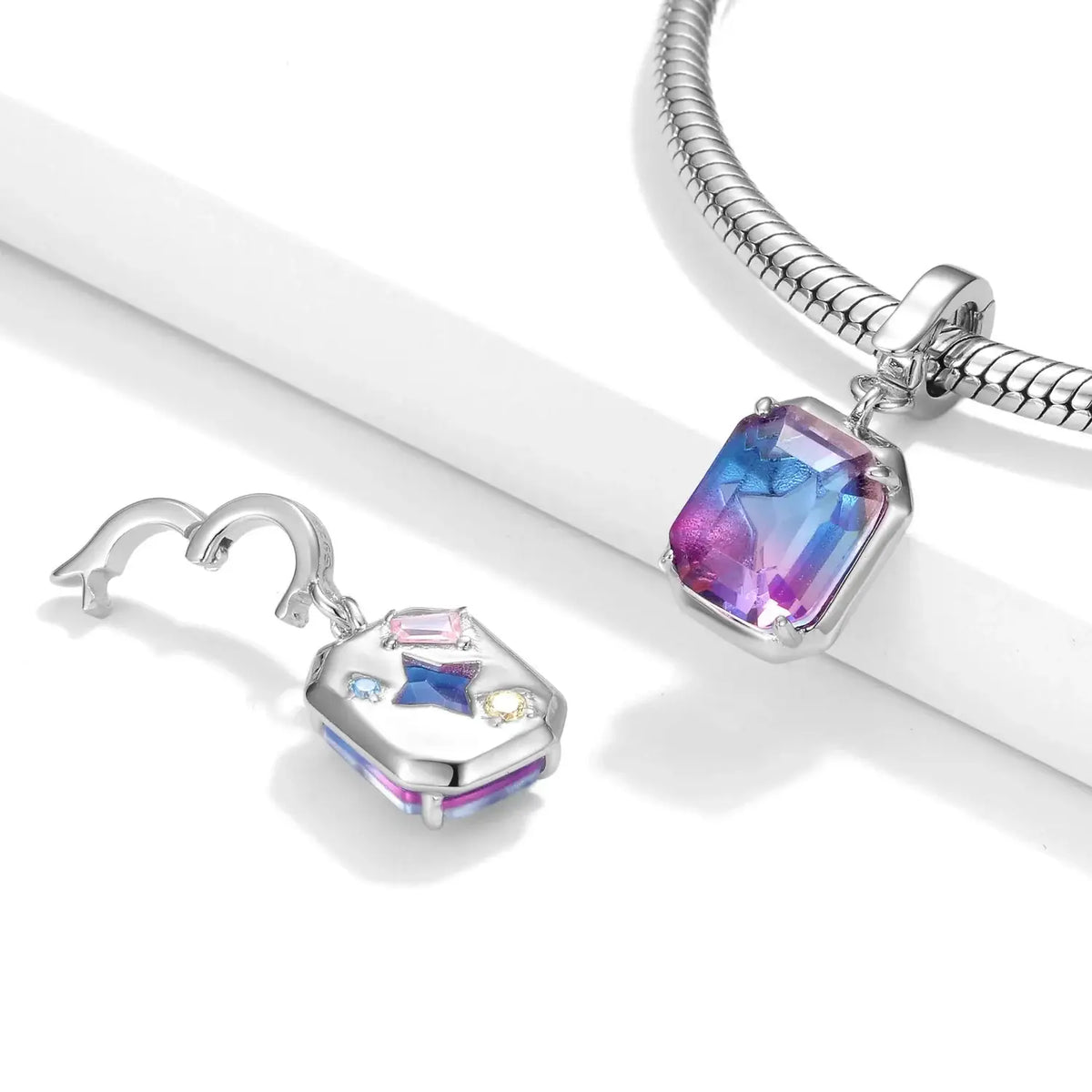 Charm Pendentif Argent Diamant Zircon