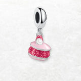 Charm Pendentif Argent Macaron Fraise