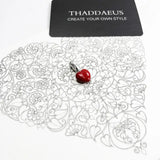Charm Pendentif Coeur Rouge Argent