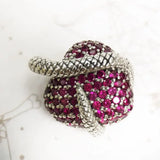 Charm Pendentif Coeur Serpent Argent
