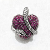 Charm Pendentif Coeur Serpent Argent