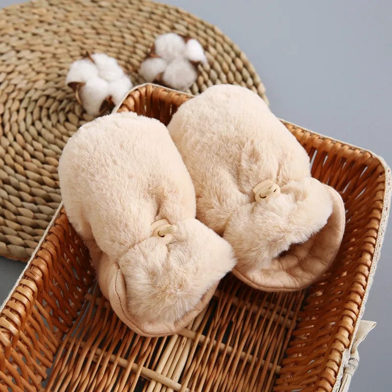 Chaussons fourrés pour bébé réversible