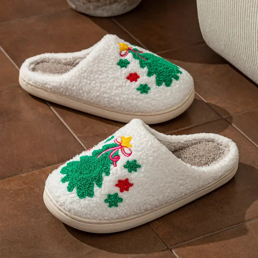 Chaussons Hiver Sapin de Noel