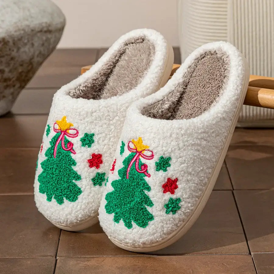 Chaussons Hiver Sapin de Noel