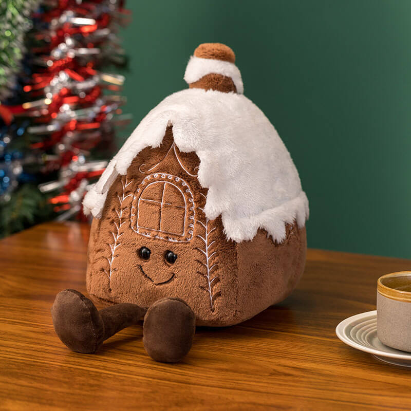 Ensemble de Peluches Festives Bonhomme en Pain d'Épices & Igloo (Jouet Doux Vacances)