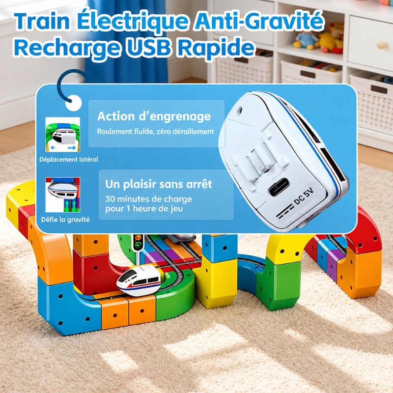 Circuit Magnétique Enfant avec Blocs et Voiture | MagniTrack