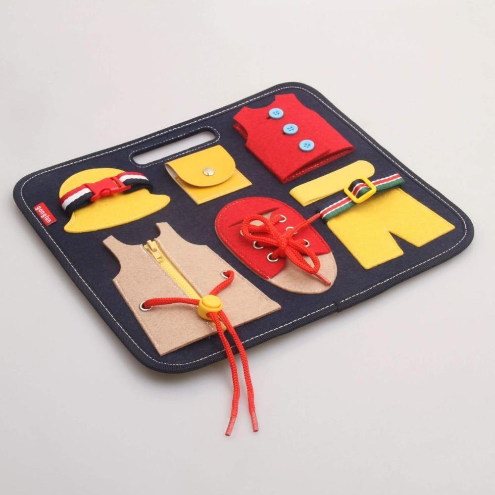 Livre d'Activités Montessori Calme en Tissu (Apprentissage des Compétences de Vie)