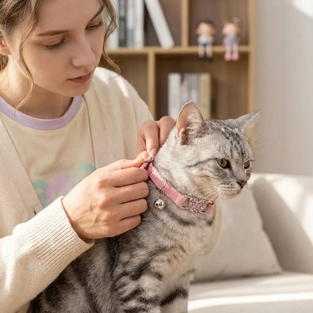 Collier pour Chat Coeur Brillant