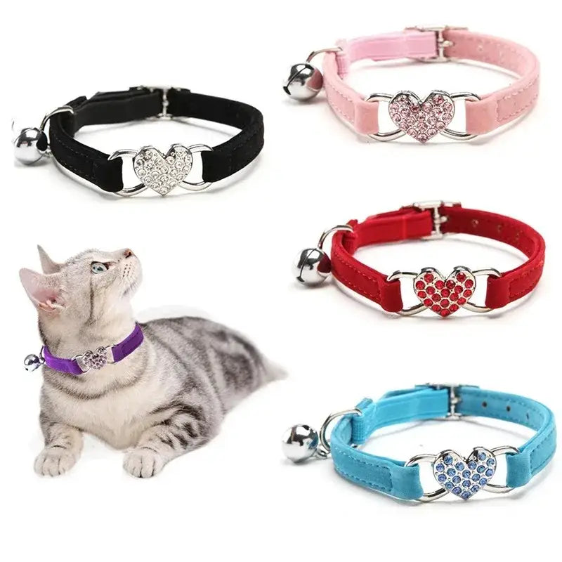 Collier pour Chat Coeur Brillant