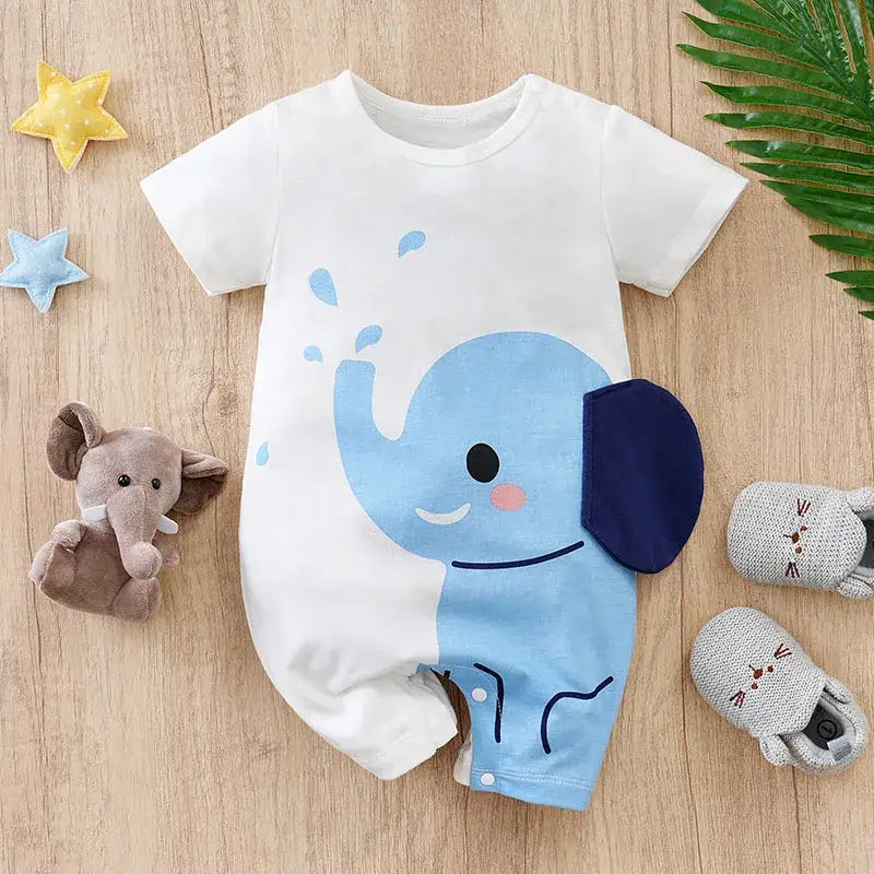 Combinaison Bebe Unisexe Elephant Bleu
