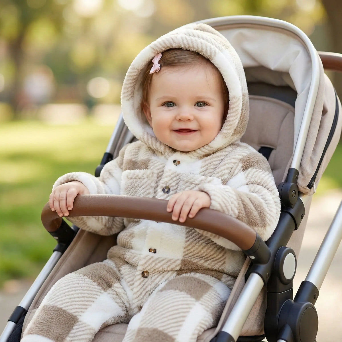 Combinaison Capuche Carreaux Bébé