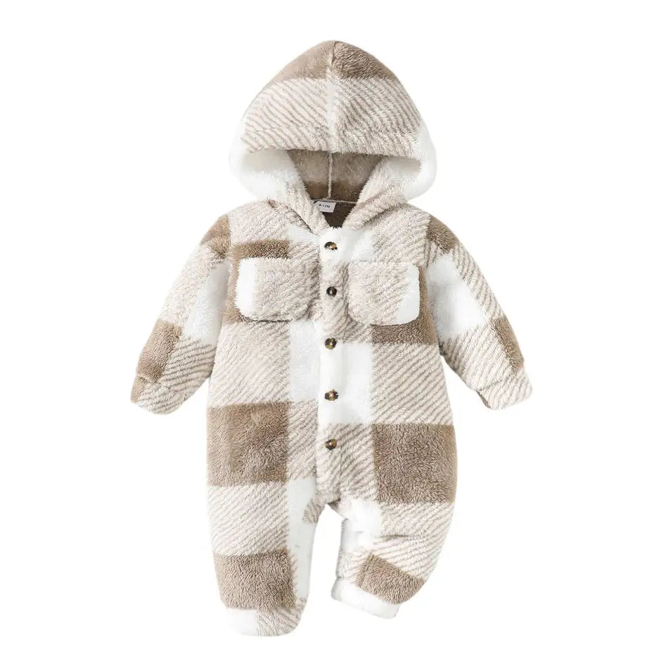 Combinaison Capuche Carreaux Bébé