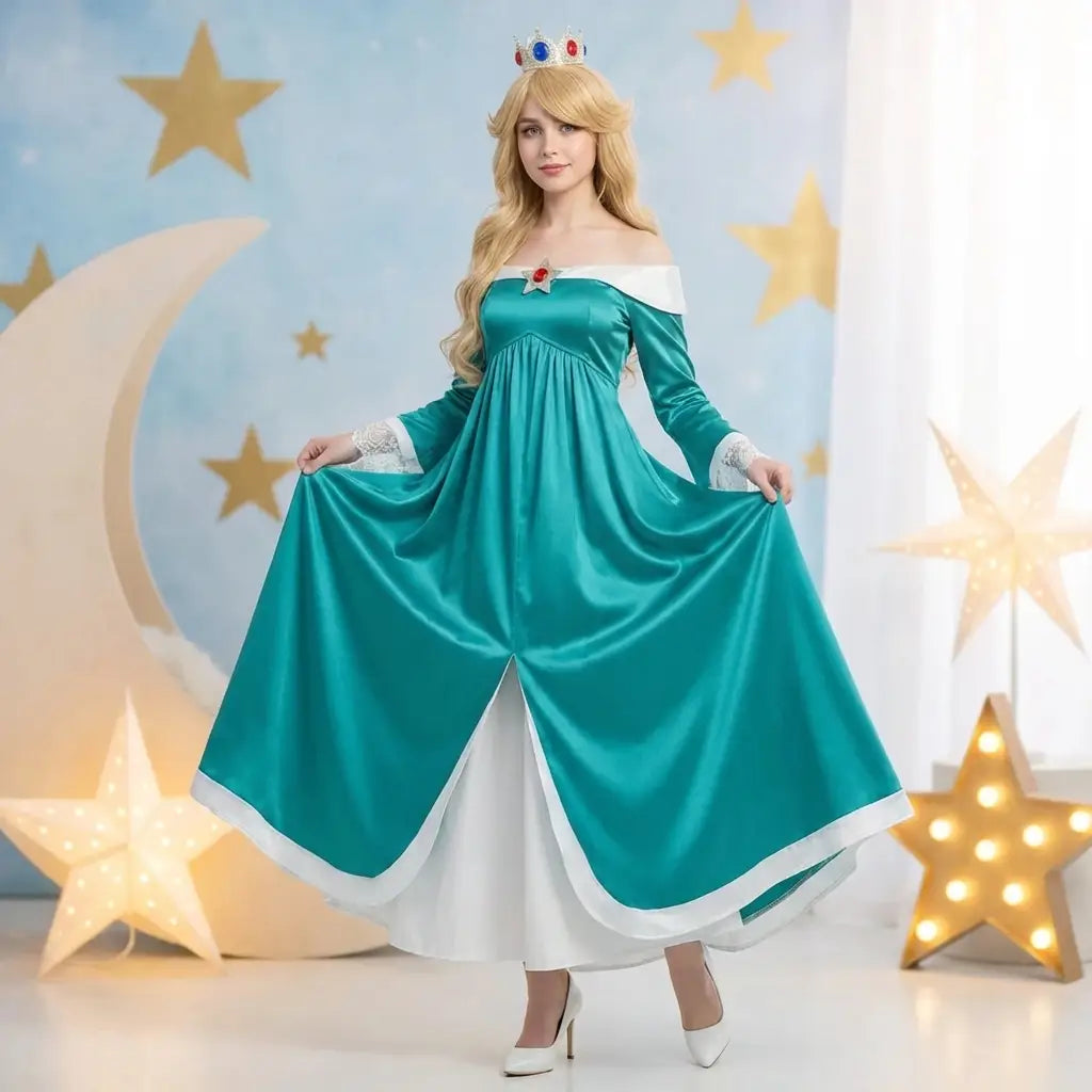 Cosplay Femme Princesse Rosalina Plombier Retro