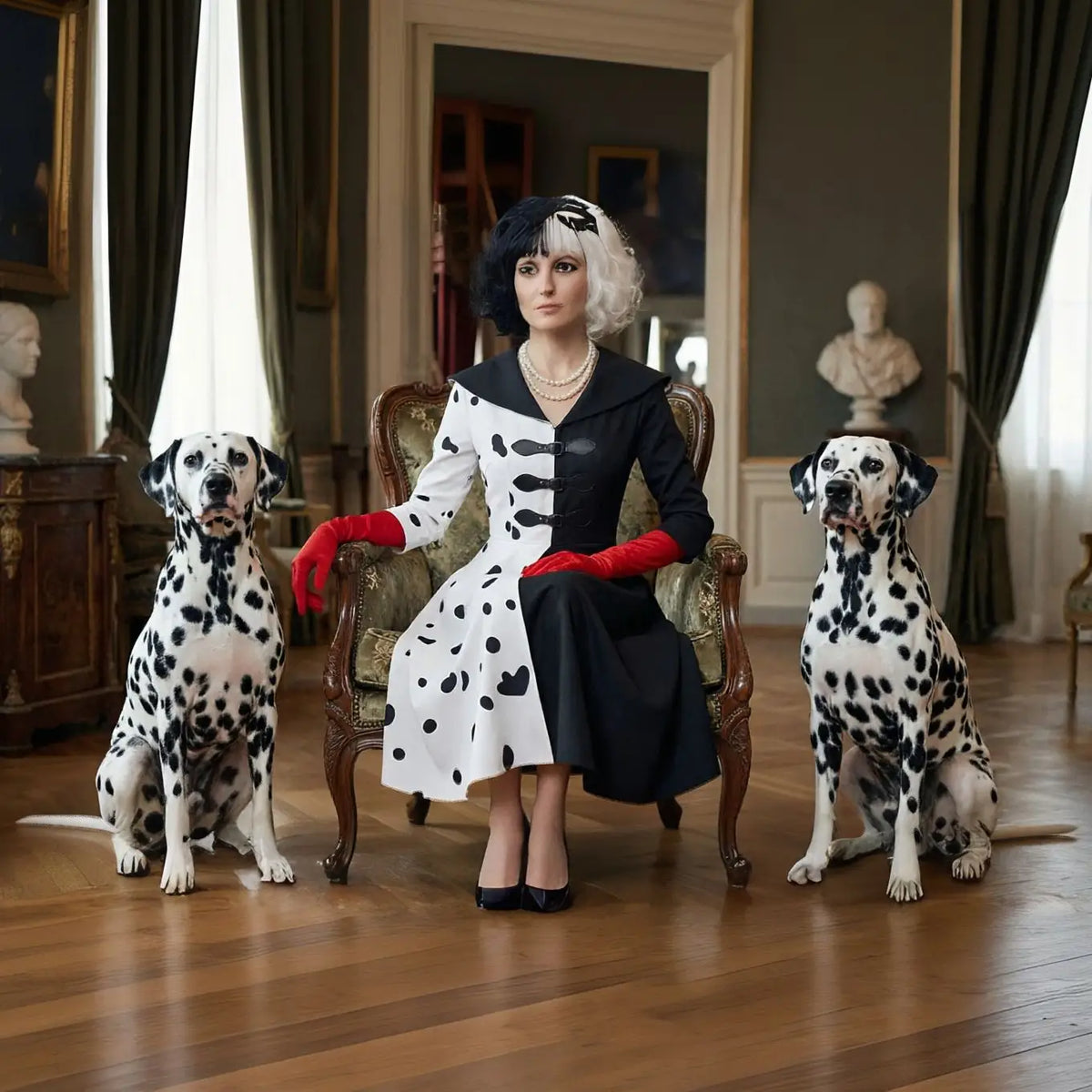 Costume Cosplay Cruella Deville