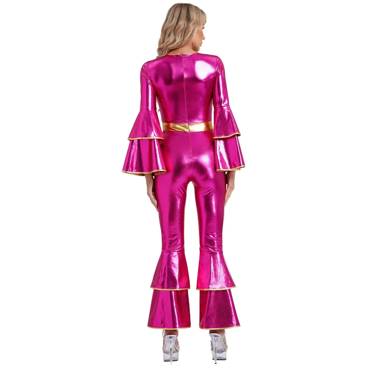 Costume métallique brillante Disco Femme