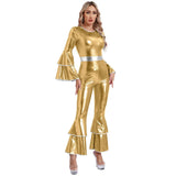 Costume métallique brillante Disco Femme