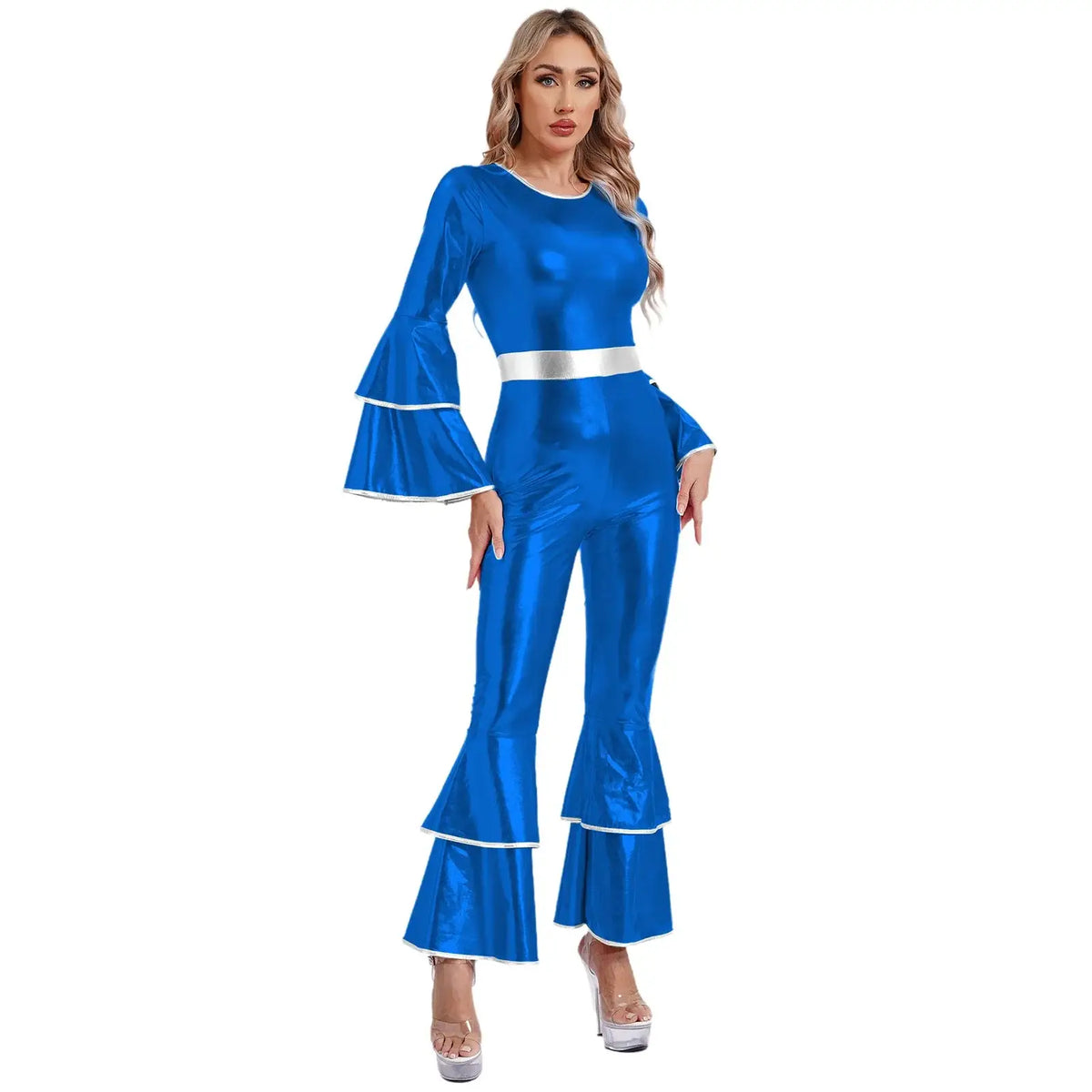 Costume métallique brillante Disco Femme