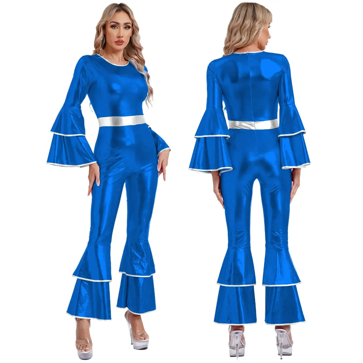 Costume métallique brillante Disco Femme