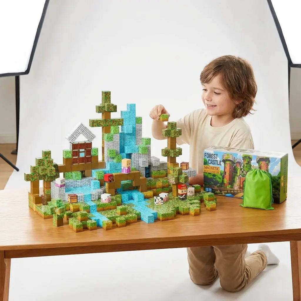 Ensemble Cubes magnétiques château de forêt