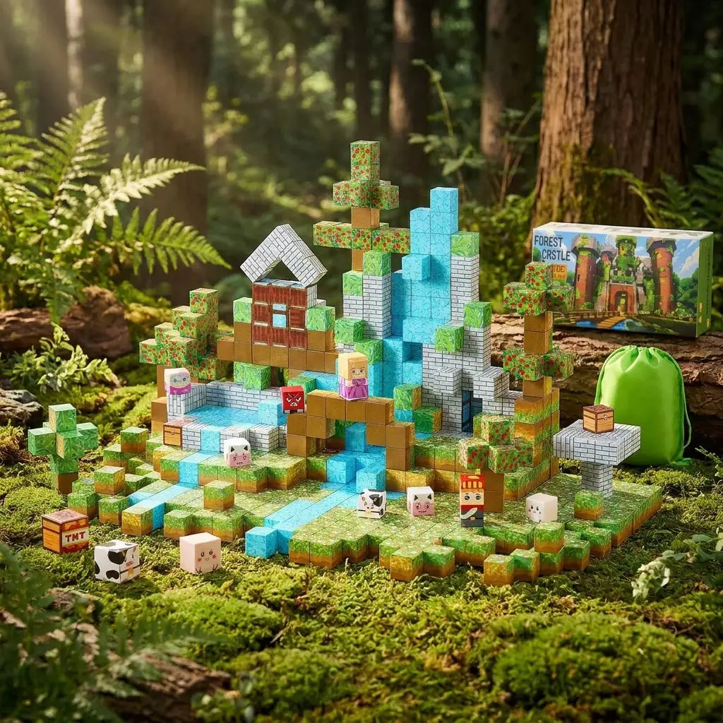 Ensemble Cubes magnétiques château de forêt