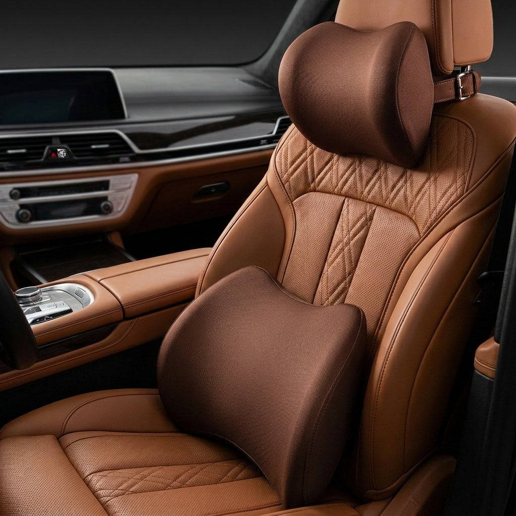 Appui-tête et coussin lombaire pour voiture