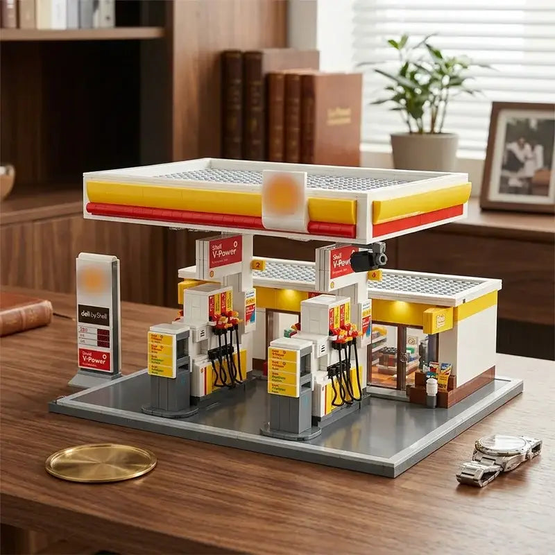 Jeux de construction Station d'essence LED
