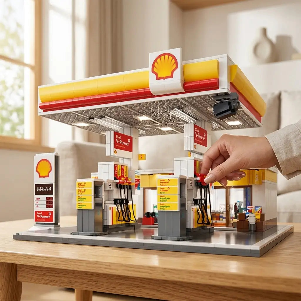 Jeux de construction Station d'essence LED