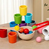 Jeu de tri des couleurs Montessori en bois
