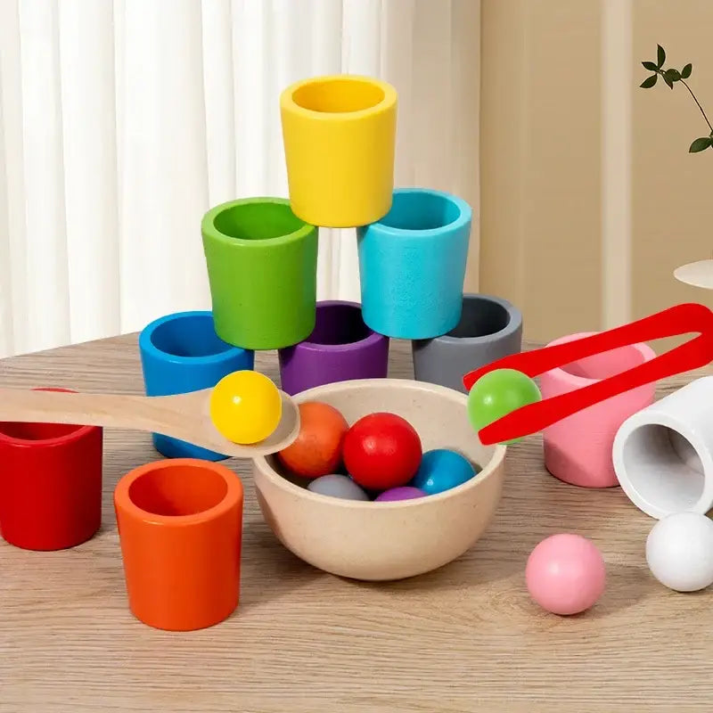 Jeu de tri des couleurs Montessori en bois