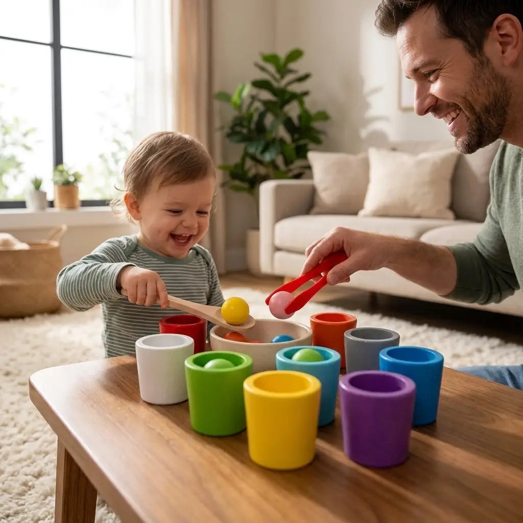 Jeu de tri des couleurs Montessori en bois