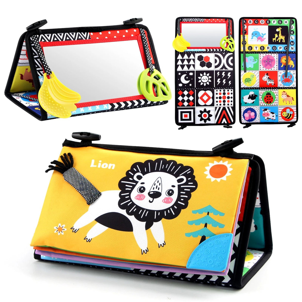 Miroir d'éveil et Livre en Tissu pour Bébé