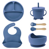 Vaisselle Silicone Bébé avec Ventouse 6 Pièces