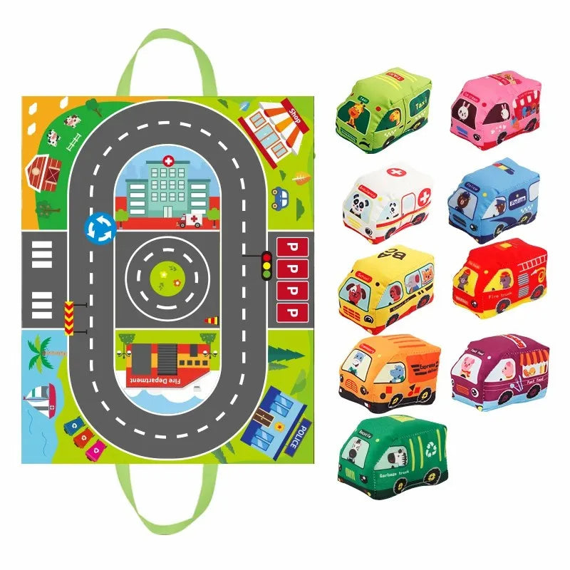 Circuit Voitures Bébé en Tissu