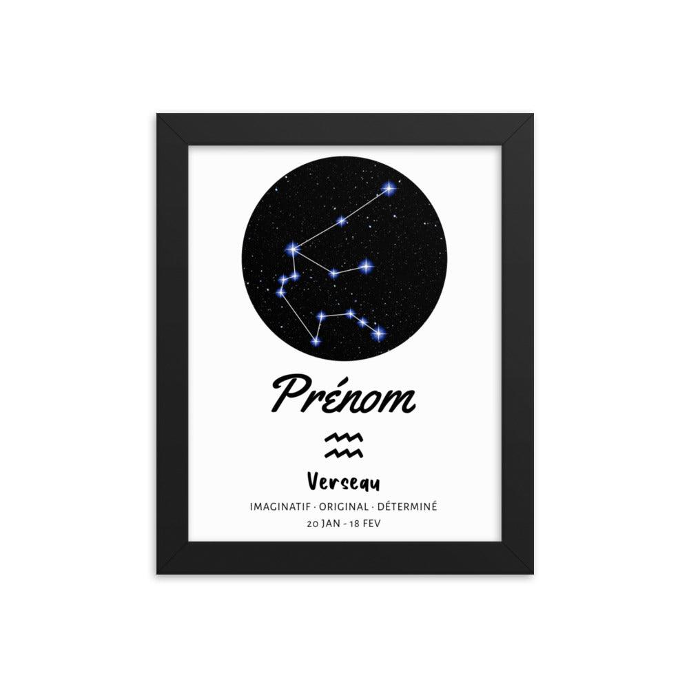 Tableau personnalisé pour bébé - signe astrologique Verseau