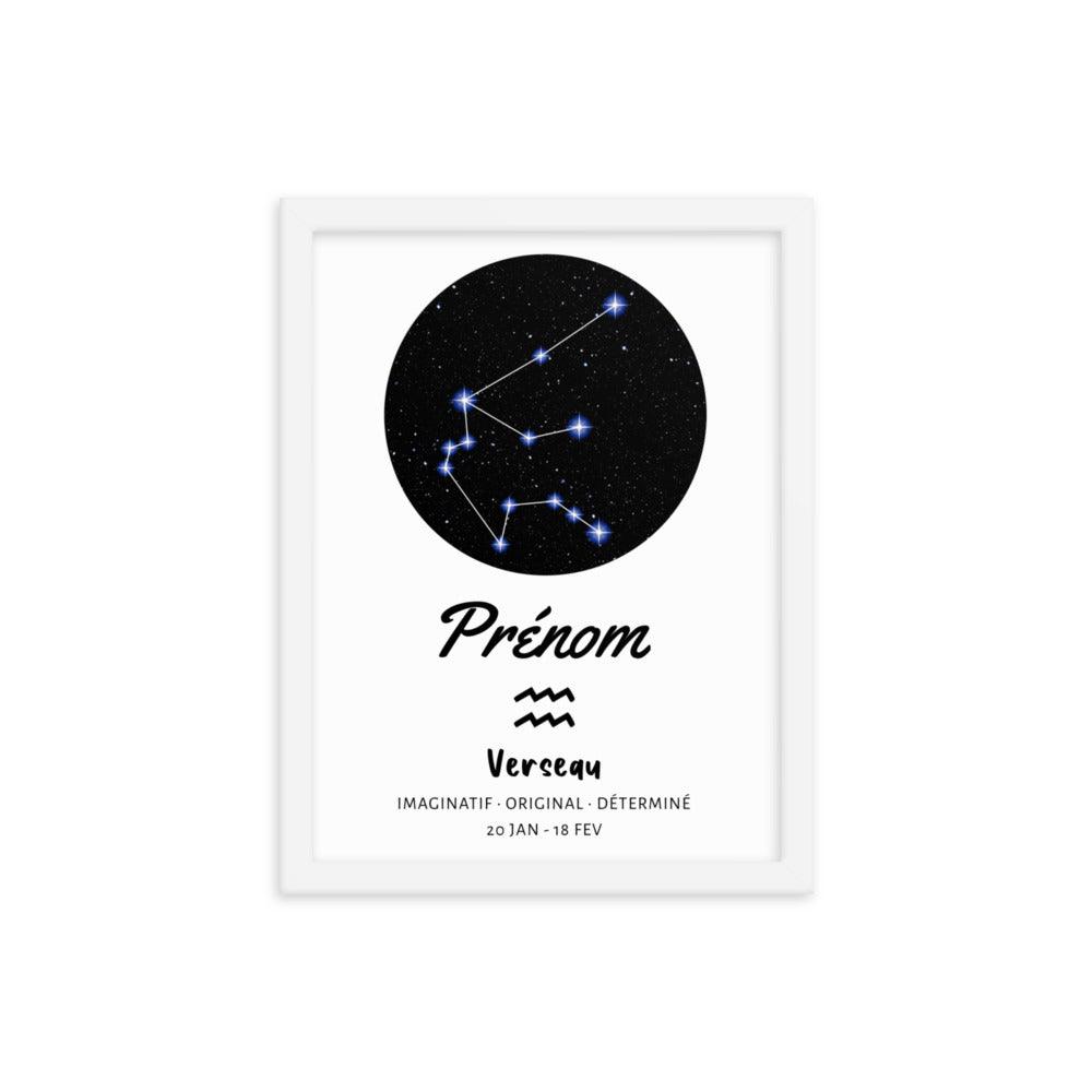 Tableau personnalisé pour bébé - signe astrologique Verseau